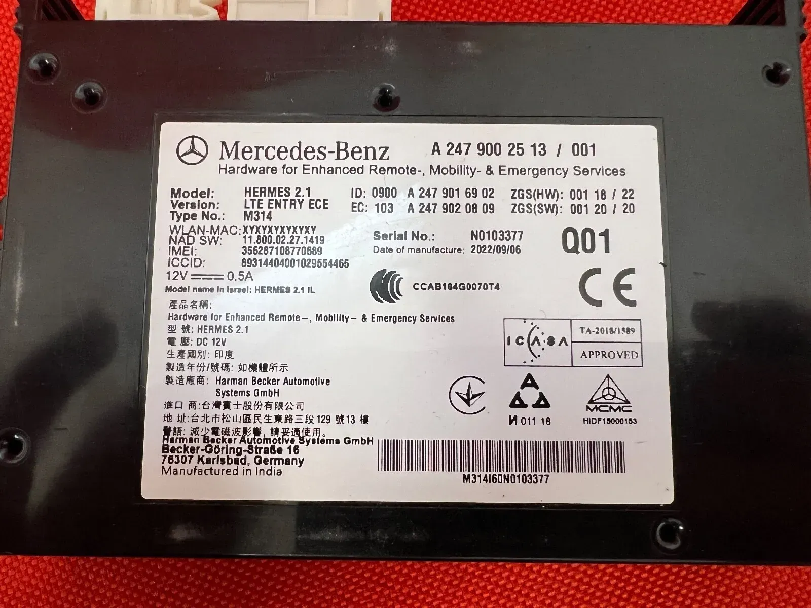 Second image of Mercedes-Benz Sprinter Control Unit Communication Module Tele A2479002513 NEW