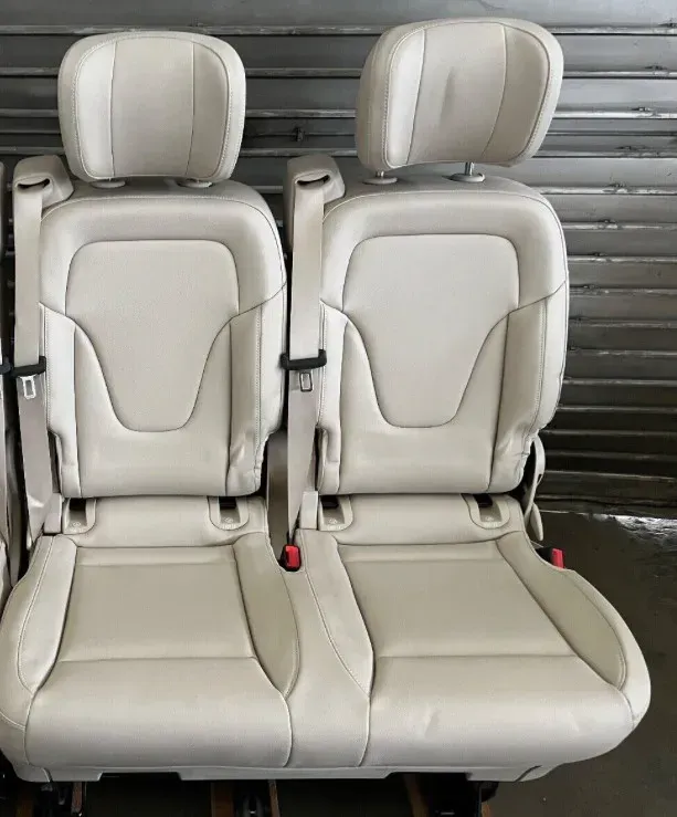 ORIGINAL Mercedes-Benz W447 W448 V-Class Vito 2-Seater Bench Seat Beige Artificial Leather with Removable Headrests | OEM Interior NEW